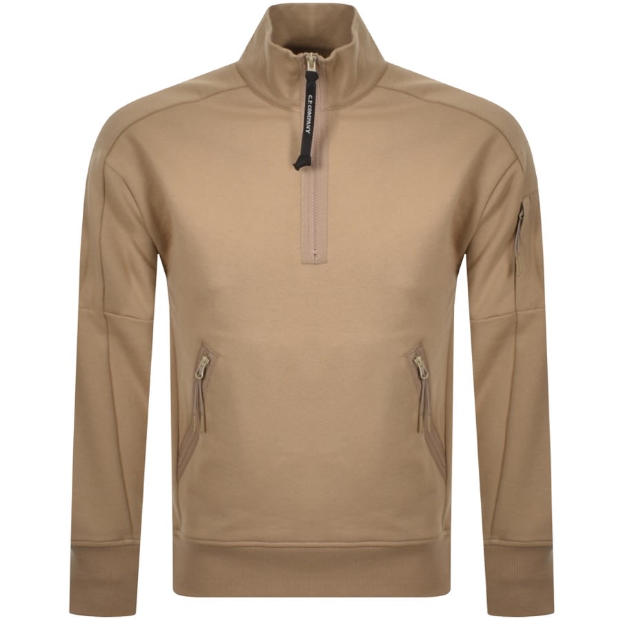 Alternative Image for ProductCP Company Half Zip Sweatshirt Khaki1